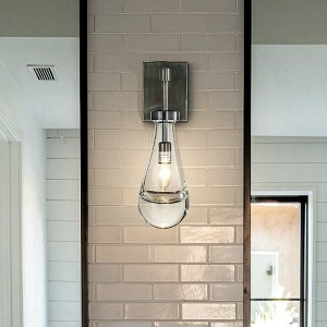 ALOADECOR Farmhouse Raindrop Glass Wall Light Rustic Industrial Teardrop Bathrooom Vanity Light(2-Pack) - 1 of 4