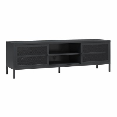 RealRooms Shadwick Metal TV Stand for TVs up to 65" with Perforated Metal Mesh Accents