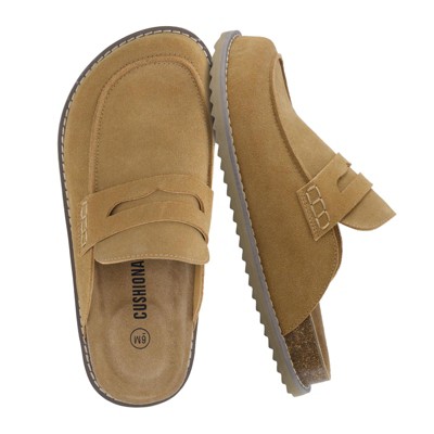 CUSHIONAIRE Zola Women’s Penny Clog Mule – Suede Slip-On with Memory Foam, Cork Footbed & Flexible Outsole