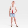 Girls' Mid-Rise Star Embroidered Cutoff Denim Shorts - Cat & Jack™ Light Wash - 3 of 4