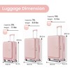 YONWAY 3 Piece Luggage Set, 100% PC Hardside Lightweight Expandable Travel Laggage, with TSA Lock & Spinner Wheels - 3 of 4