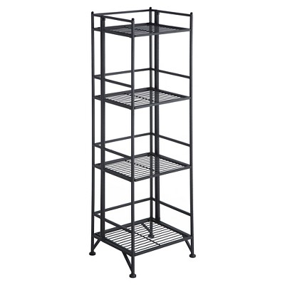 45" 4 Tier Folding Metal Shelf Black - Breighton Home