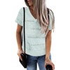 Womens V Neck Lightweight Crochet Sweater Color Block Pullover Sweater Summer T Shirts 2024 - 3 of 4