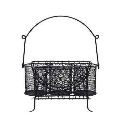 Black Stainless Steel Multi-Compartment Condiment Caddy