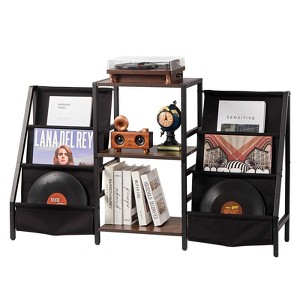 VEVOR Record Player Stand, 3 Tiers Metal Vinyl Record Stand, Holds up to 280 Albums, Turntable Stand with Record Holder Vinyl Display Shelf, Black - 1 of 4