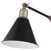 360 Lighting Wray Modern Wall Lamps Set of 2 Painted Black Brass Hardwire 7 1/4" Light Fixture Adjustable Arm Metal Cone Shade for Bedroom Reading - 3 of 4