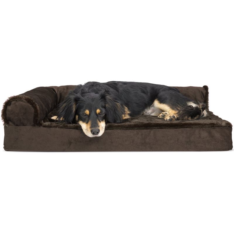 FurHaven Plush & Velvet Deluxe Chaise Lounge Orthopedic Sofa-Style Dog Bed, 1 of 4
