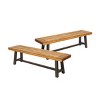 Coolbibila-Acacia Wood Dining Bench, Outdoor Bench With 63 Inch Long,  Dining Bench Modern - 3 of 4