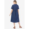 Woman Within Plus Size Short-Sleeve Denim Dress - 3 of 4