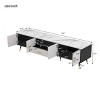 71'' Modern TV Stand for TVs up to 80'',Entertainment Center with 2 Cabinets,Open Compartments for Living Room – The Pop Home - 4 of 4