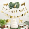 Sparkle and Bash Set of 2 Gold Foil "Let's Get Wild" & Jungle Safari Animal Banner String Garland, 11 Feet - 2 of 4