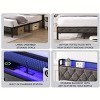 NicBex Upholstered Bed Frame with Storage Headboard,Charging Station and LED Lights - 4 of 4