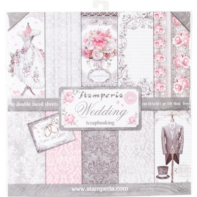 Stamperia Double-Sided Paper Pad 12"X12" 10/Pkg-Wedding, 10 Designs/1 Each