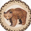 Earth Rugs Grizzly Bear Printed Round Jute Trivet – 10" Rustic Wilderness Accent with Heat-Resistant Eco-Friendly Braided Construction - 2 of 3