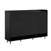 Okak Shoe Cabinet, Storage Cabinet with 3 Doors and One Drawer, Entryway Cabinet with Solid Wood Legs for Entryway, Living Room - 4 of 4