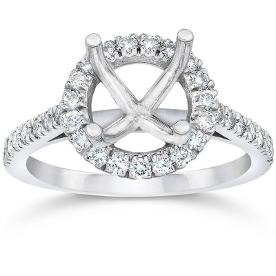 Pompeii3 1/3CT Diamond Halo Engagement Ring Setting 14K White Gold