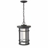 Jordan 10" x 16.25" Black Glass Outdoor Hanging Light with Chain - Dimmable & Damp Rated - 3 of 3
