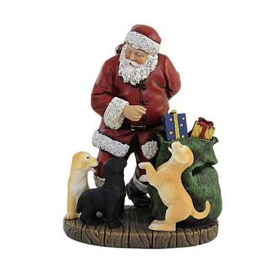 Christmas 7.0" Santa Claus With Puppies Figurine Dogs Presents  -  Decorative Figurines