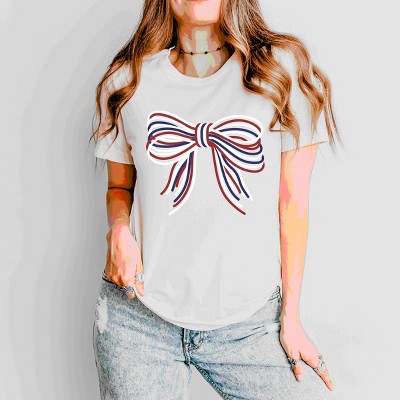 Simply Sage Market Patriotic Layered Bow Short Sleeve Tee