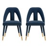 Set of 2 Neda Modern Velvet Dining Chairs with Elm Wood Frame & Gold Tips - Manhattan Comfort - 2 of 4