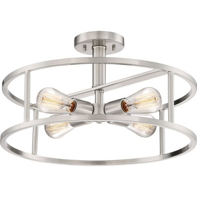 Quoizel Lighting New Harbor 4 - Light Semi-Flush Mount in  Brushed Nickel