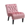 PAGED Modern Velvet Armless Accent Chair Upholstered Living Room Chairs with Wooden Legs for Living Room - 2 of 4