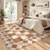 Washable Geometric Living Room Rugs, Checkered Print Soft Non Slip Bedroom Carpet, Stain Resistant Floor Cover for Dining Room Kitchen - 4 of 4