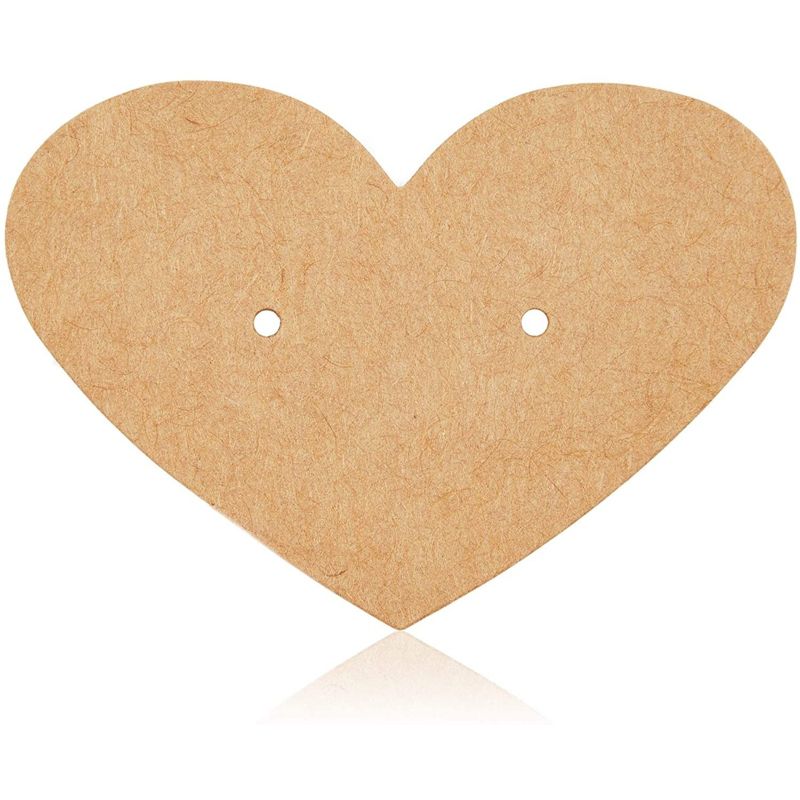 Bright Creations 300 Pieces Heart Shaped Earring Display Cards Jewelry Holder Packaging, Blank Kraft Paper Tags for Ear Studs and Earrings, 4 of 5