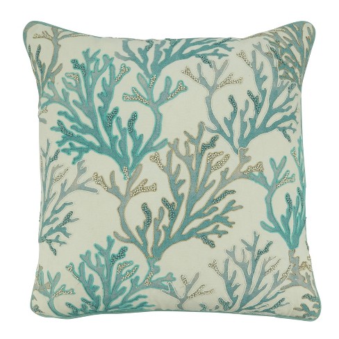 Jacobean Square Throw Pillow Blue - Threshold™ : Target