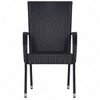 vidaXL Patio Dining Set Outdoor Dining Set Table and Chair Set for Garden - Black 55.1" Table Length 6 - 4 of 4