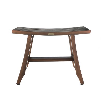 24" Wide Teak Wood Shower Stool with Crossbar