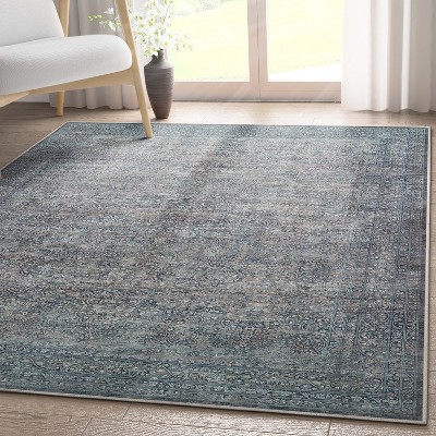 Asha Blue Synthetic Flat Woven 6' x 9' Reversible Area Rug