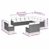 vidaXL 12 Piece Patio Sofa Set with Cushions Black Poly Rattan - Black and Cream Without Table - 3 of 4