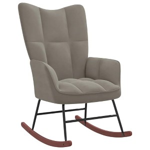 vidaXL Rocking Chair Light Gray Velvet - 1 of 4