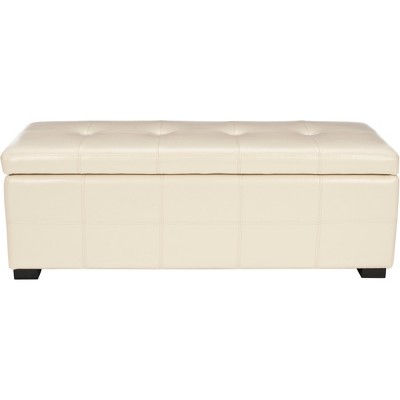 Maiden Tufted Storage Bench Lg - Flat Cream - Safavieh