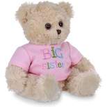 Bearington Ima Big Sister Plush Stuffed Animal Teddy Bear In Pink T-Shirt, 12 Inches