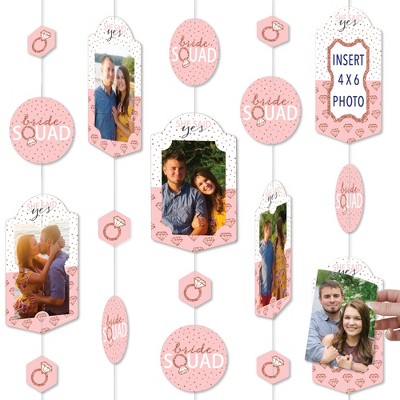 Big Dot of Happiness Bride Squad - Rose Gold Bridal Shower or Bachelorette Party Vertical Photo Garland 35 Pieces