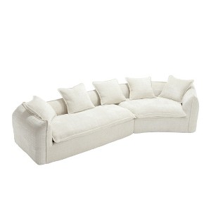 NicBex Modular Sectional Sofa,U-Shaped Chenille Couch with 5 Pillows for Living Room,Apartment,Office,No Assembly Require,Beige - 1 of 4