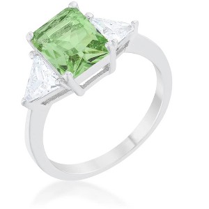 Slickblue 4.5ct CZ Engagement Ring for Women, Classic Style, Rhodium Plated, Trillion Cut, Color Options, Sizes 5-10 - 1 of 4
