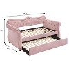 NicBex Twin Size Daybed with Trundle,Upholstered Velvet Sofa Bed Frame for Bedroom,Living Room,Apartment - 3 of 4