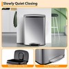 13 Gallon (50L) Step-On Trash Can with Soft-Close Lid and Hands-Free Foot Pedal Brushed Stainless Steel Fingerprint-Resistant Garbage Bin - 3 of 4