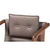 Baxton Studio 2pc Marcena Leather Upholstered and Wood Dining Chair Set Gray/Walnut Brown: Elegant Button-Tufted, Ergonomic Armrests - 4 of 4