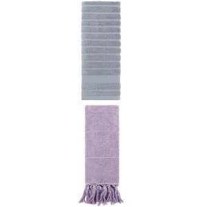 REGALWOVEN 2 Packs Solid Absorbent Soft Cotton Hand Towels 14" x 30" - 1 of 4
