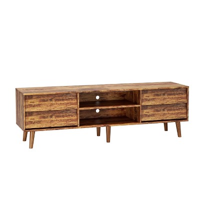 FONTOI 63'' TV Stands for Televisions up to 60", Entertainment Center with Drawers for Living room Bedroom, Brown, 15.75"*19.7"*63"