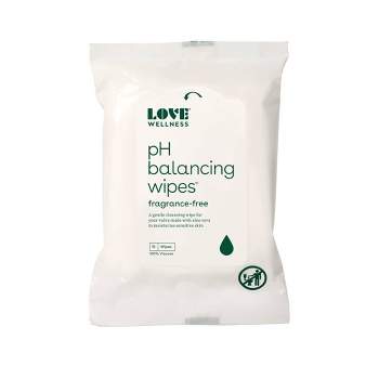 Love Wellness pH Balancing Wipes for Sensitive Intimate Care Unscented - 15ct