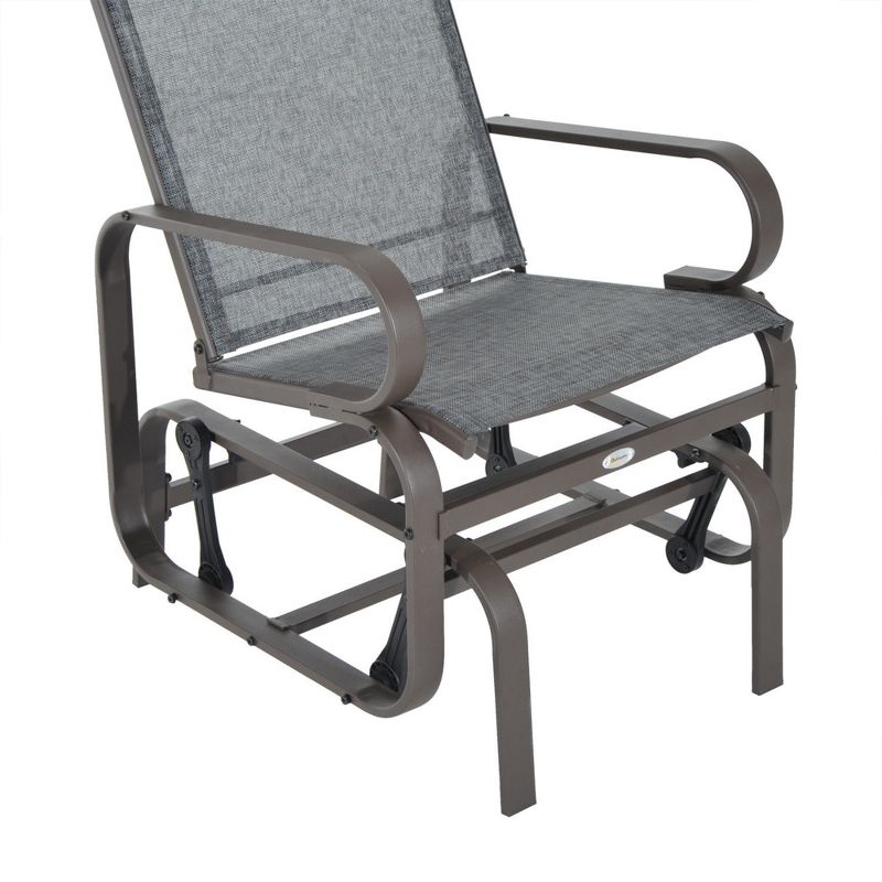 Outsunny Gliding Lounger Chair, Outdoor Swinging Chair with Smooth Rocking Arms and Lightweight Construction for Patio Backyard, 6 of 13