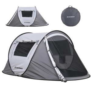 NAYSAYE Pop Up Camping Tent Instant Setup Waterproof Portable Shelter for 2 Person for Outdoor Camping Hiking, White and Gray, 96.46"*57.09"*41.34" - 1 of 4