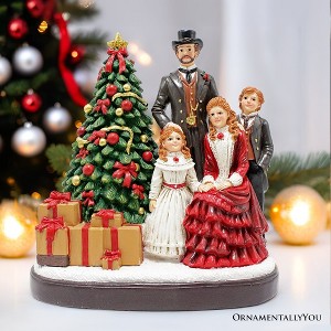 Elegant Victorian Christmas Family Figurine, 8" Vintage Holiday Tabletop Statue and Home Decoration| OrnamentallyYou - 1 of 4