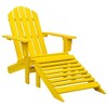 vidaXL Adirondack Chair Patio Adirondack Chair with Ottoman Solid Wood Fir - Yellow - 2 of 4