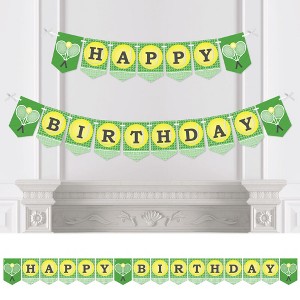 Big Dot of Happiness You Got Served - Tennis - Birthday Party Bunting Banner - Tennis Ball Birthday Party Decorations - Happy Birthday - 1 of 4